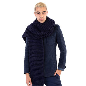 WOOL AND THE GANG BLACK SCARF | MENS SIZE 185X32